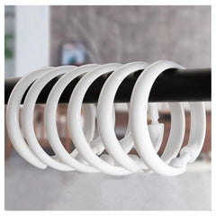 12pcs O Shape Plastic Shower Curtain Rings - Easy to Install & Maintain