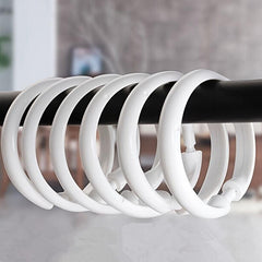 12pcs O Shape Plastic Shower Curtain Rings - Easy to Install & Maintain