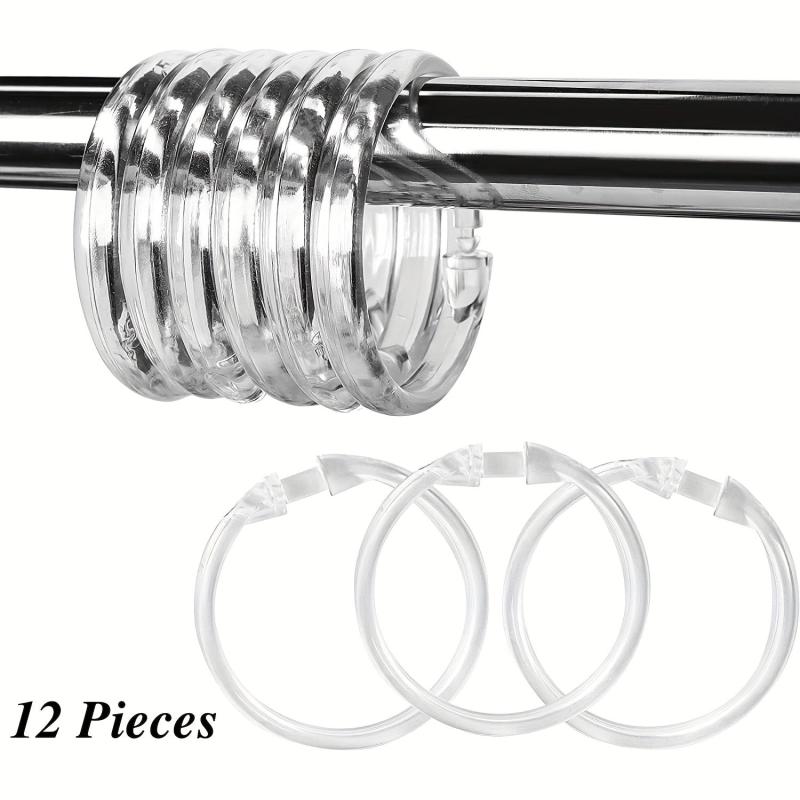 12pcs O Shape Plastic Shower Curtain Rings - Easy to Install & Maintain