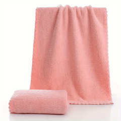 Soft Coral Fleece Hand Towel - Absorbent Plain Towel for Home Bathroom