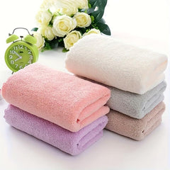 Soft Coral Fleece Hand Towel - Absorbent Plain Towel for Home Bathroom