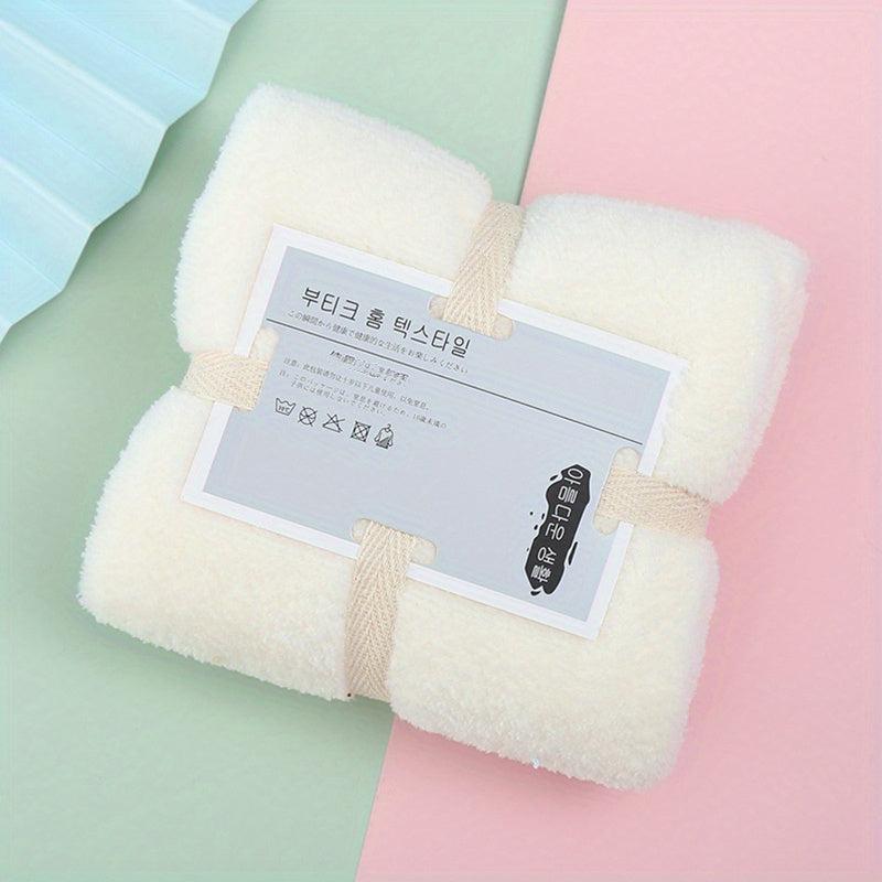 Soft Coral Fleece Hand Towel - Absorbent Plain Towel for Home Bathroom