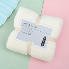 Soft Coral Fleece Hand Towel - Absorbent Plain Towel for Home Bathroom