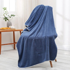 Extra Thick Coral Fleece Bath Towel Gray 70x27.5in