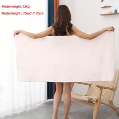 Extra Thick Coral Fleece Bath Towel Gray 70x27.5in
