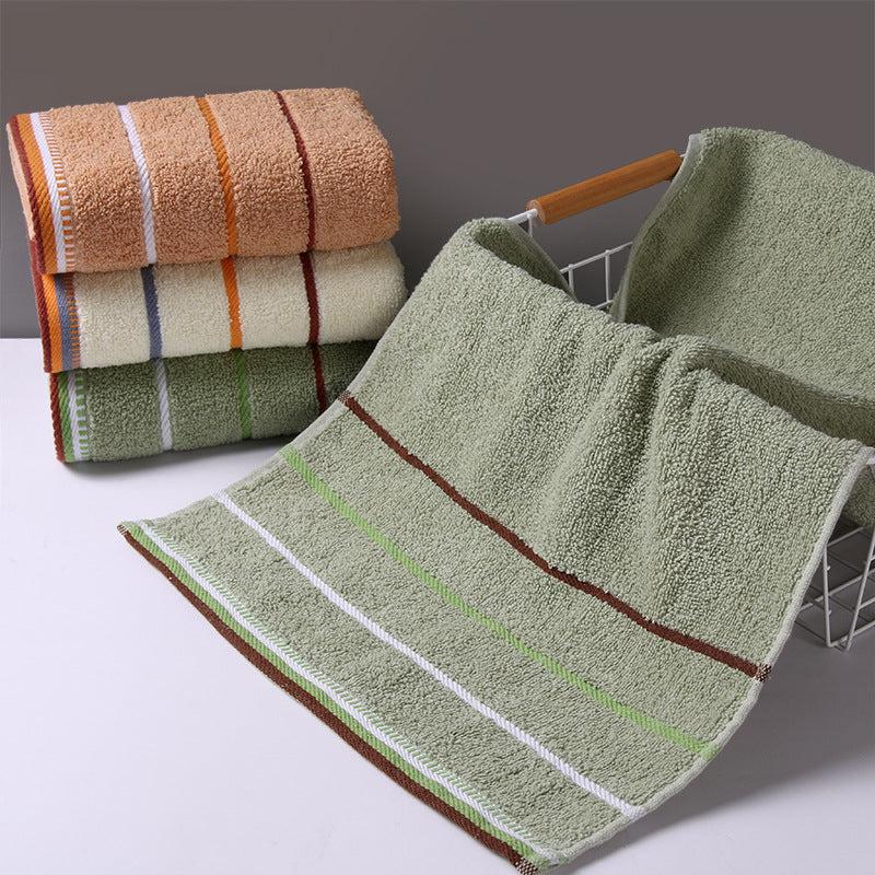 Striped Embroidered Hand Towel Soft Skin-friendly Absorbent Towel