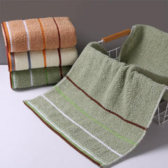 Striped Embroidered Hand Towel Soft Skin-friendly Absorbent Towel