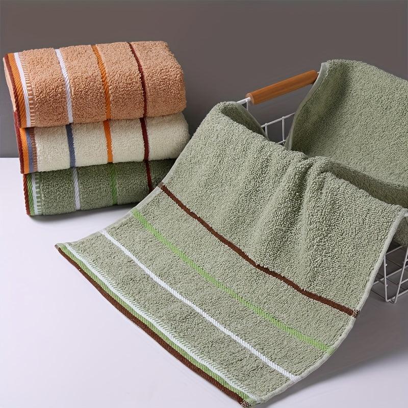 Striped Embroidered Hand Towel Soft Skin-friendly Absorbent Towel