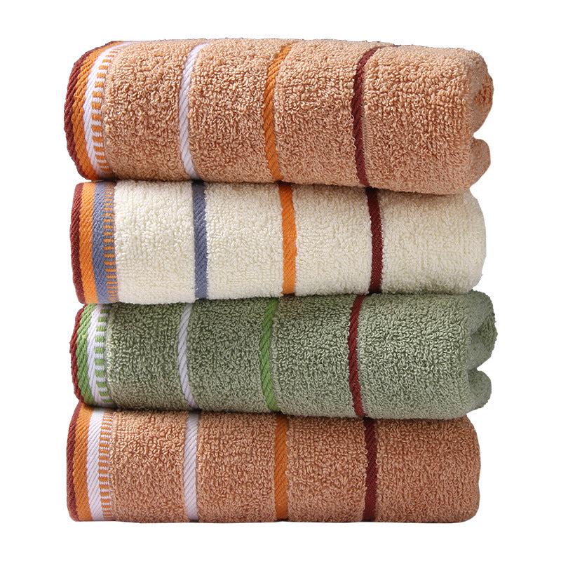 Striped Embroidered Hand Towel Soft Skin-friendly Absorbent Towel