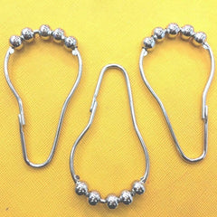 12pcs Rustproof Shower Curtain Rings Hooks 5 Roller Ball Curtain Accessories