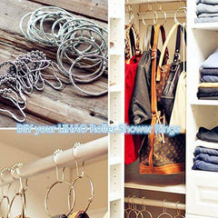 12pcs Rustproof Shower Curtain Rings Hooks 5 Roller Ball Curtain Accessories