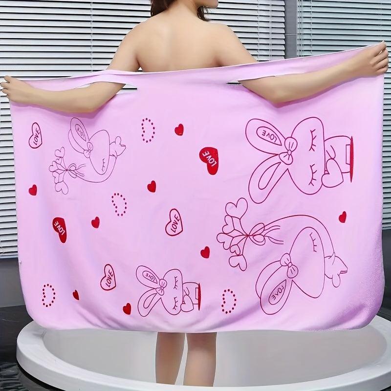 Women's Bathrobe with Thick Straps Absorbent Towel