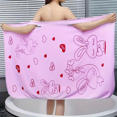 Women's Bathrobe with Thick Straps Absorbent Towel