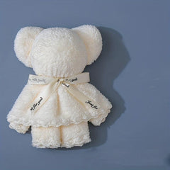 Bear Shaped Towel Coral Velvet Square Towel Decorative Fingertip Towel