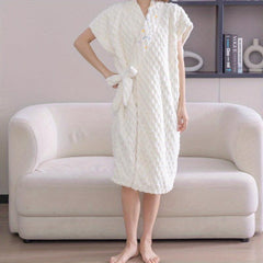 Soft & Absorbent Women's Bathrobe Plush Robe for Home & Bathroom Use