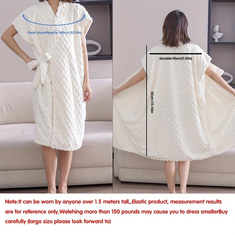 Soft & Absorbent Women's Bathrobe Plush Robe for Home & Bathroom Use