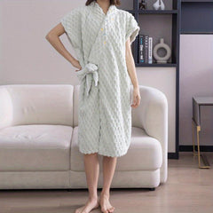 Soft & Absorbent Women's Bathrobe Plush Robe for Home & Bathroom Use