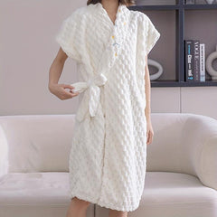 Soft & Absorbent Women's Bathrobe Plush Robe for Home & Bathroom Use