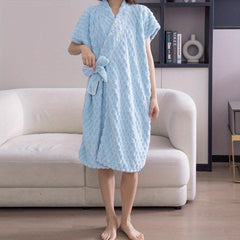 Soft & Absorbent Women's Bathrobe Plush Robe for Home & Bathroom Use