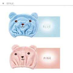 Bear Shape Hair Towel Cap Absorbent Quick Dry Bathroom Shower Essential