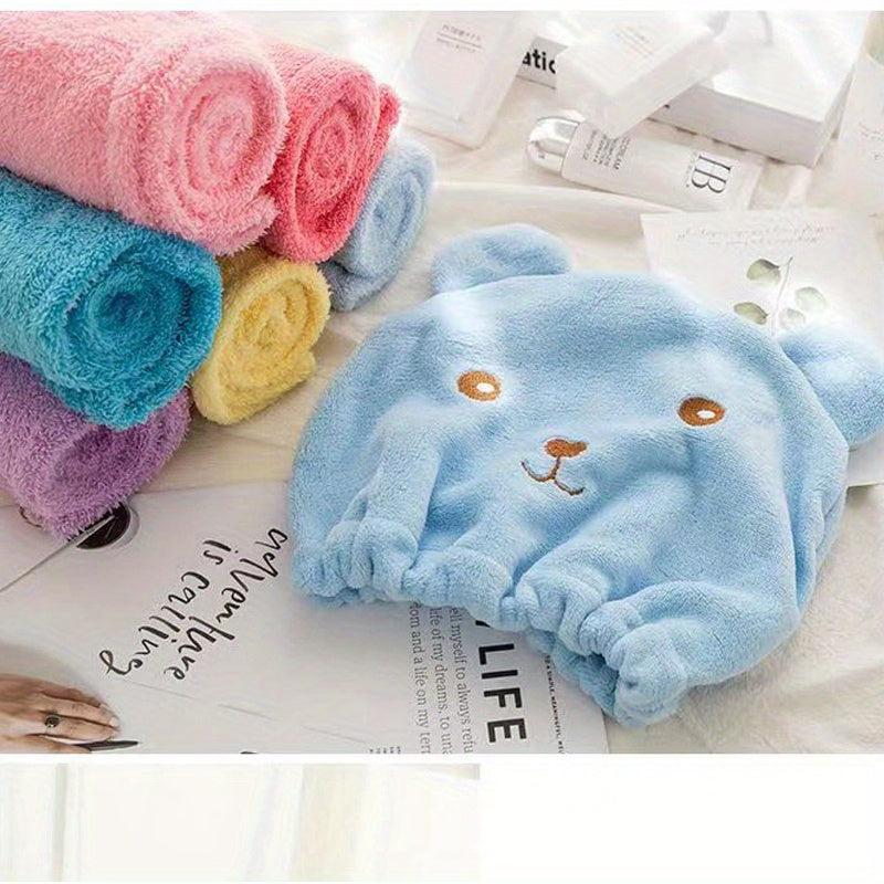 Bear Shape Hair Towel Cap Absorbent Quick Dry Bathroom Shower Essential