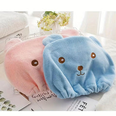 Bear Shape Hair Towel Cap Absorbent Quick Dry Bathroom Shower Essential