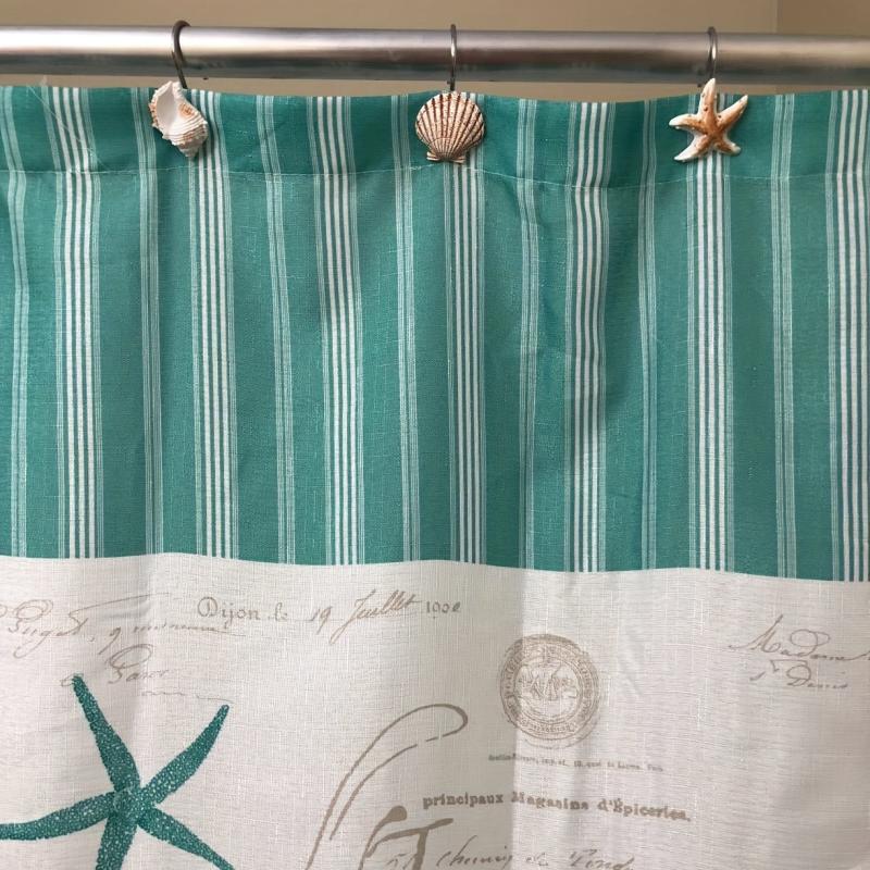 Ocean Shell Shower Curtain Hook 12 Shell Anti-rust Resin Ring Hooks