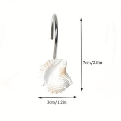Ocean Shell Shower Curtain Hook 12 Shell Anti-rust Resin Ring Hooks