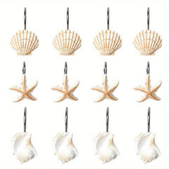 Ocean Shell Shower Curtain Hook 12 Shell Anti-rust Resin Ring Hooks
