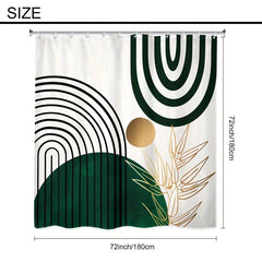 Dark Green Semicircle Shower Curtain - Waterproof & Mildew Proof