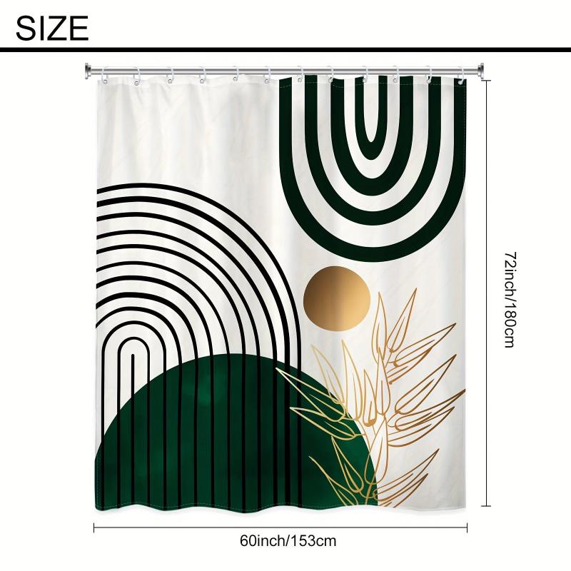 Dark Green Semicircle Shower Curtain - Waterproof & Mildew Proof