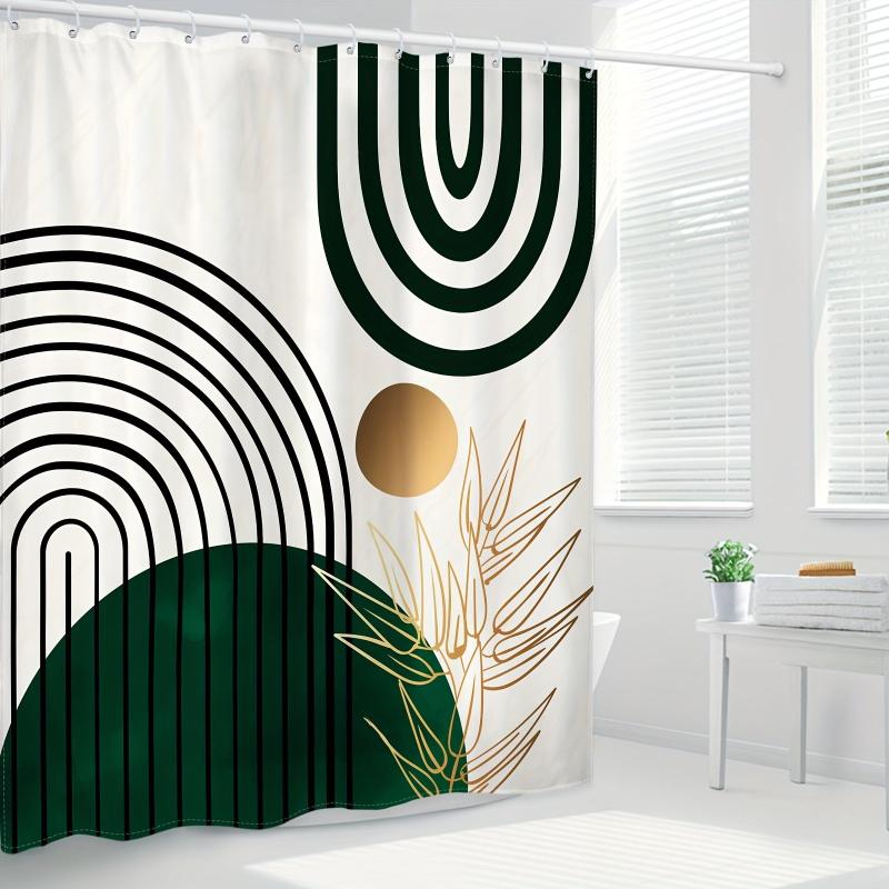 Dark Green Semicircle Shower Curtain - Waterproof & Mildew Proof