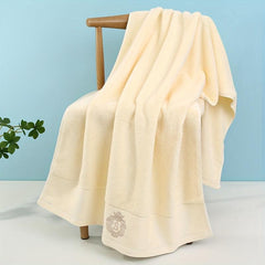 Soft Skin-friendly Cotton Bath Towel - Plain Absorbent Towel