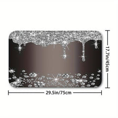 Glitter Shower Curtain & Non-Slip Bathroom Rug Set