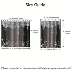 Glitter Shower Curtain & Non-Slip Bathroom Rug Set