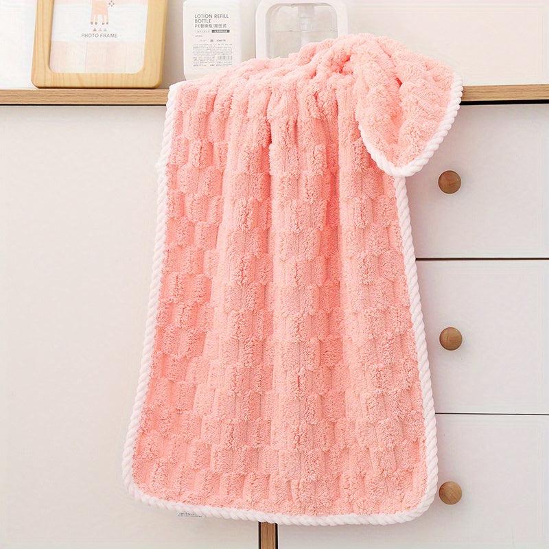 Soft Coral Fleece Hand Towel Absorbent for Home Bathroom