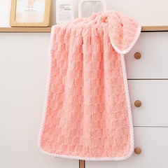 Soft Coral Fleece Hand Towel Absorbent for Home Bathroom
