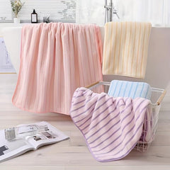 Thick Striped Bath Towel 70x140cm Soft Skin-friendly Absorbent Towel