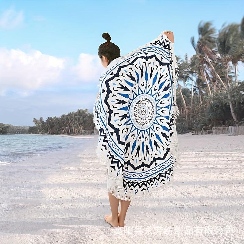 Boho Fringe Tassel Beach Towel Quick Dry Absorbent Sand Free for Travel Camping