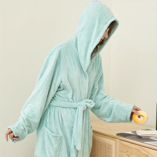 Coral Fleece Bathrobe Absorbent Soft Home Clothes Quick Drying