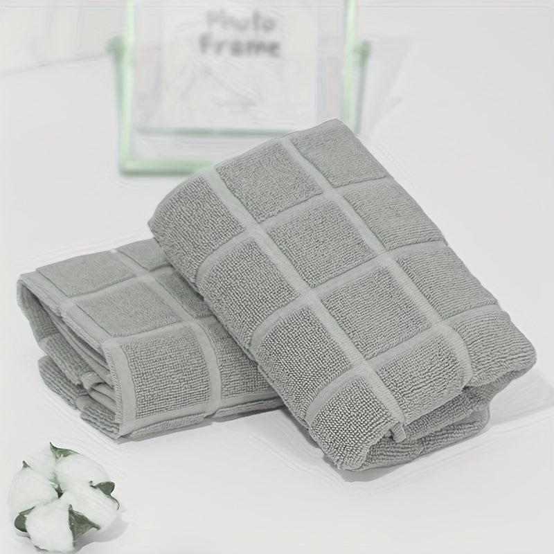 Plaid Pattern Hand Towel Soft Absorbent Towel for Home Bathroom Gym Spa