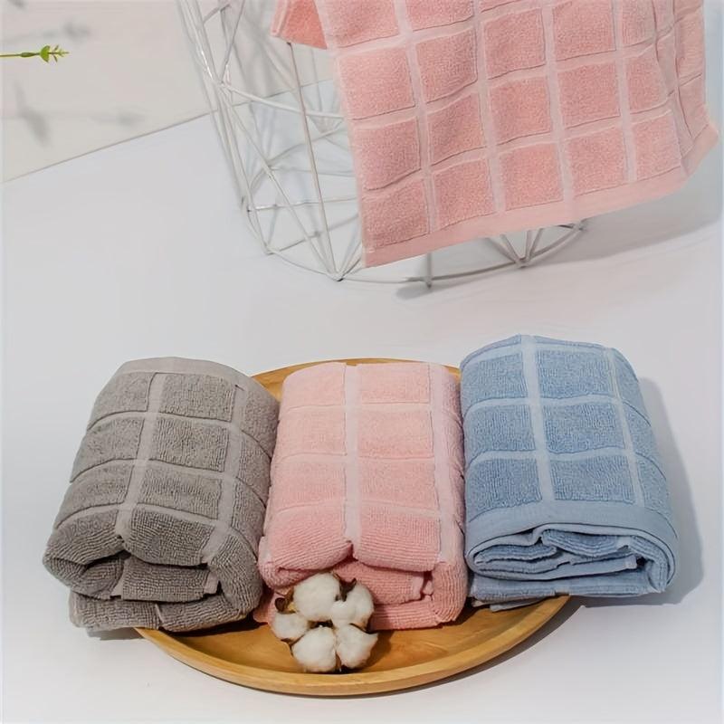 Plaid Pattern Hand Towel Soft Absorbent Towel for Home Bathroom Gym Spa