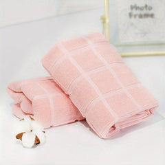 Plaid Pattern Hand Towel Soft Absorbent Towel for Home Bathroom Gym Spa