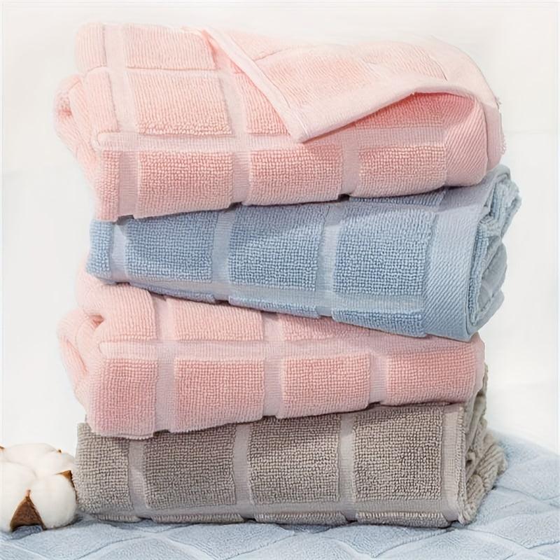Plaid Pattern Hand Towel Soft Absorbent Towel for Home Bathroom Gym Spa