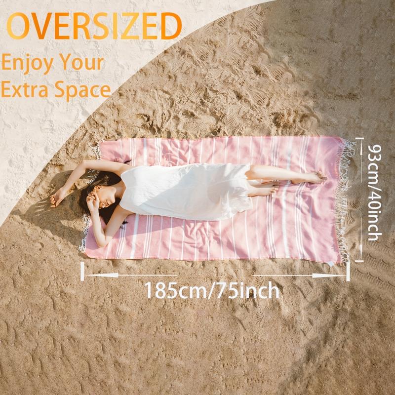 Microfiber Oversized Sandproof Beach Towels Tropical Patterns Coastal Fast Dry