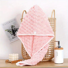 Soft Hair Drying Cap Thick Absorbent Towel for Women's Bathroom