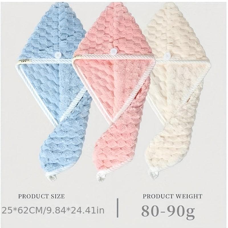 Soft Hair Drying Cap Thick Absorbent Towel for Women's Bathroom