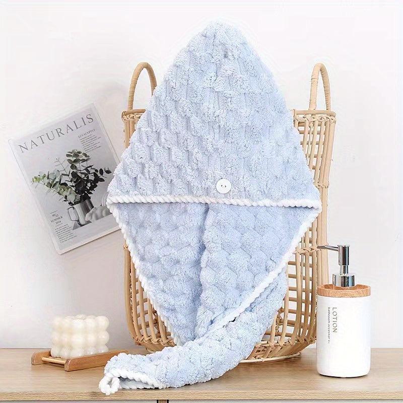 Soft Hair Drying Cap Thick Absorbent Towel for Women's Bathroom