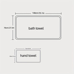 2pcs Coral Fleece Towel Set Soft & Absorbent Bath & Hand Towels Solid Towel Set
