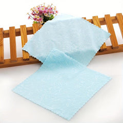 10pcs Flower Embossed Washcloth Soft Microfiber Napkins Small Square Towel